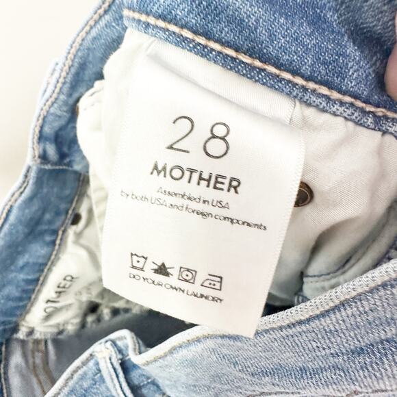 Mother Jeans Pixie Dazzler Ankle Fray Shoot to Thrill Straight Leg Jeans 28 - Picture 10 of 11